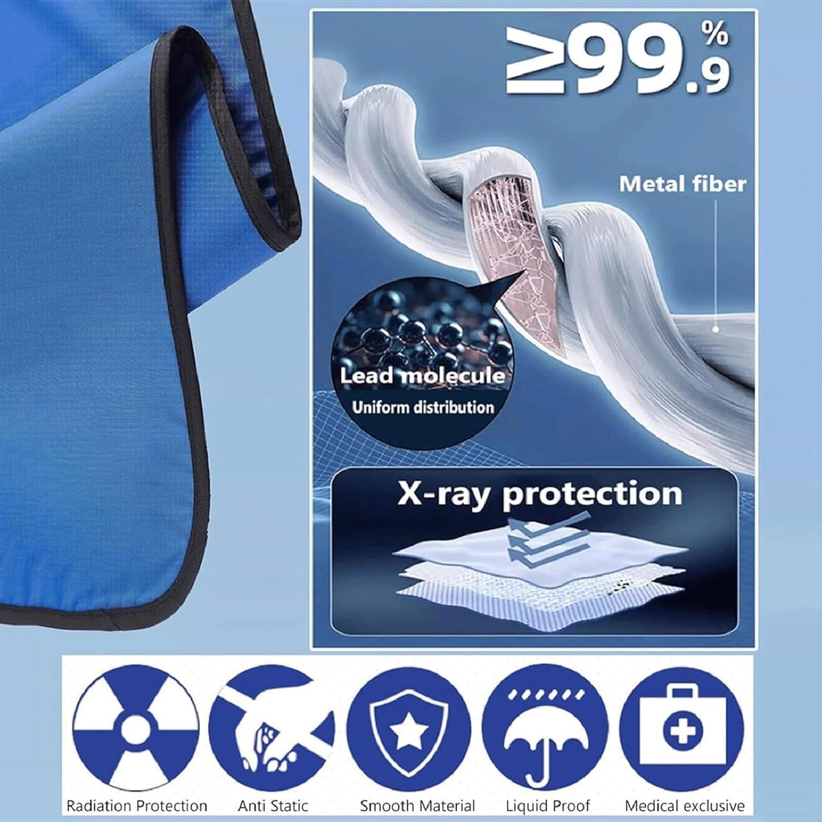 Grembiule antiradiazioni Grembiule antiradiazioni in piombo Grembiule antiradiazioni a maniche corte Abbigliamento protettivo antiradiazioni in piombo Abbigliamento unisex 0,35 mmpb/0,5 mmpb(0.35mmpb)