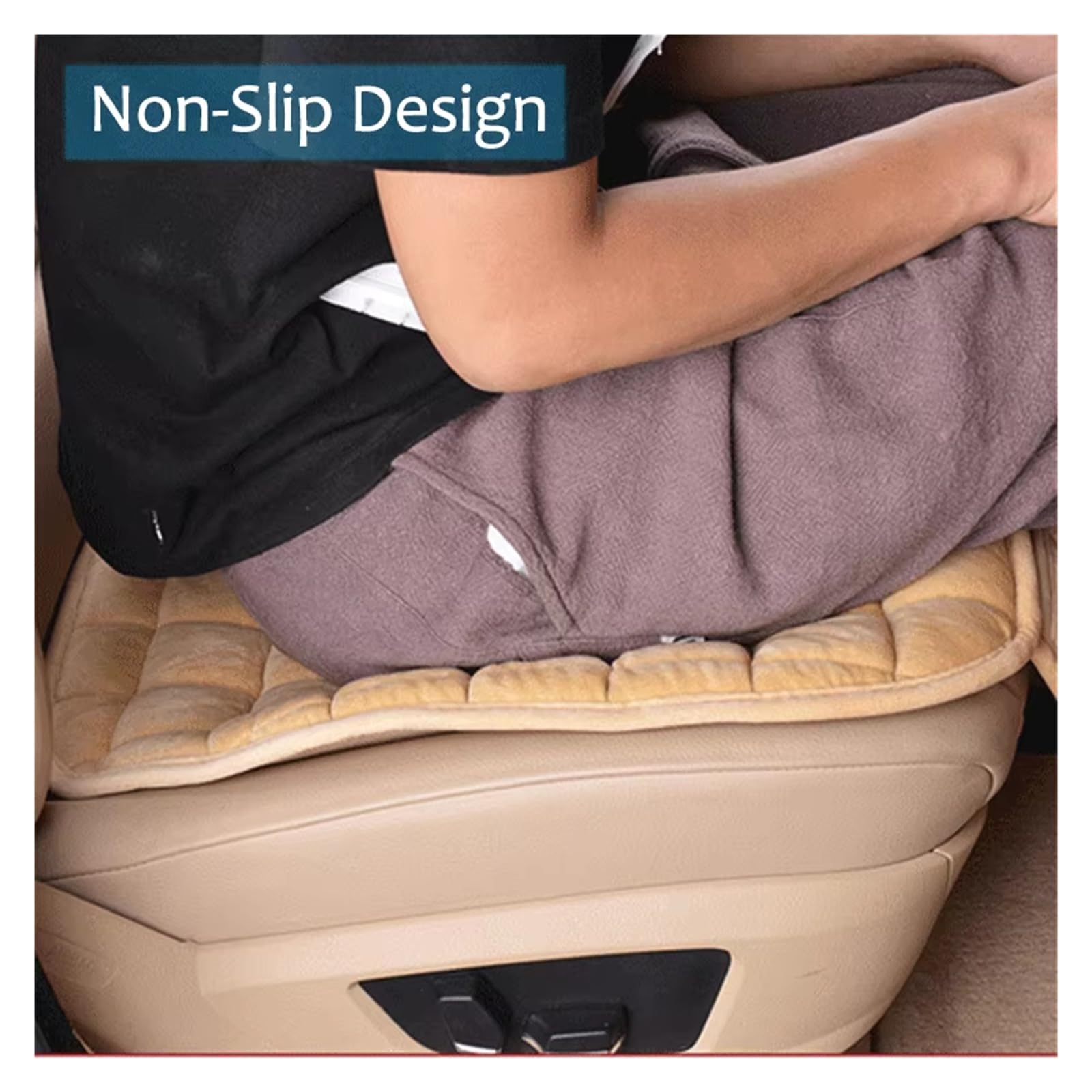 Funda Felpa para Asiento Coche, Cojín Protector Silla Antideslizante Universal para La Mayoría Los Modelos, Invierno Juego Fundas Asientos