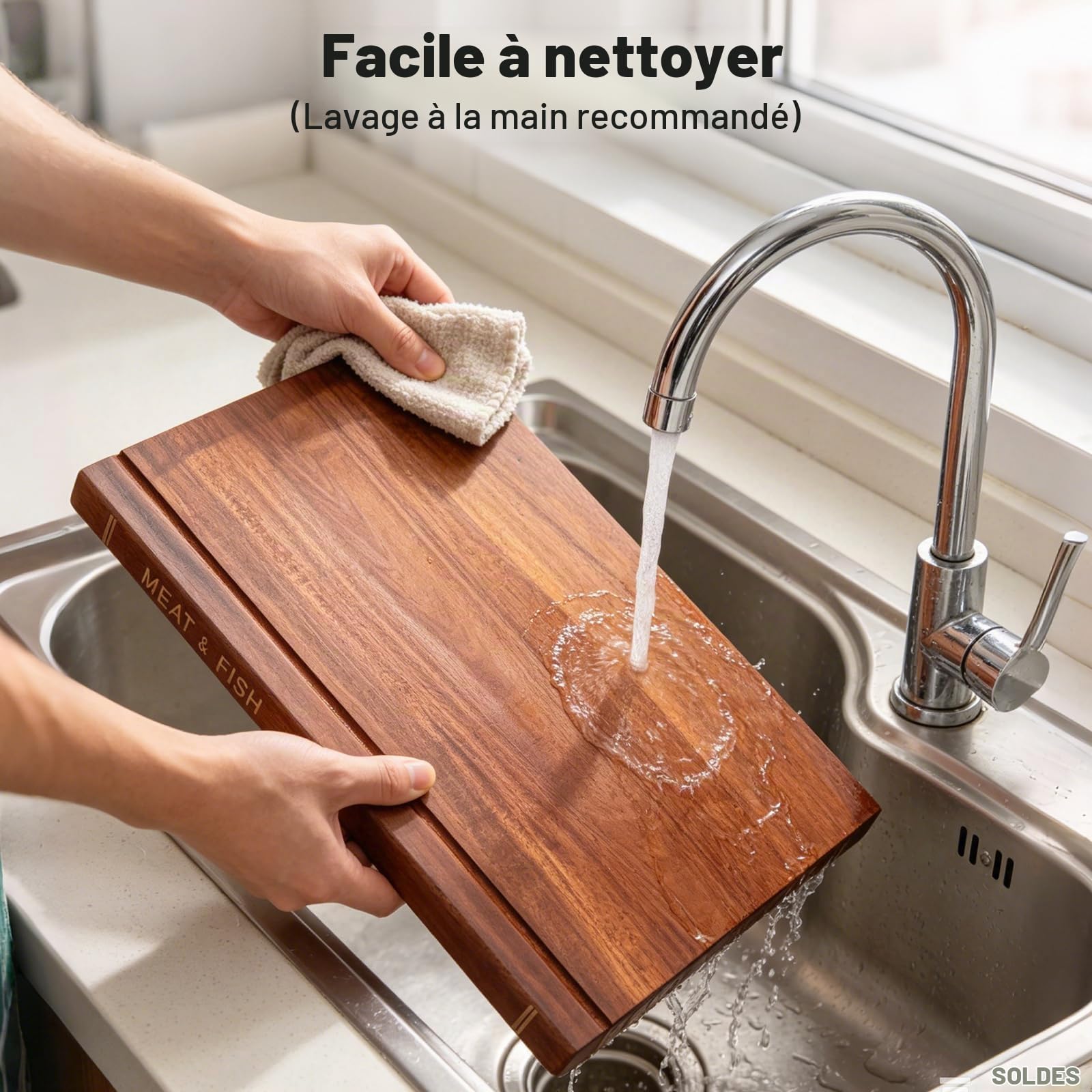Ensemble Planches à Découper Façon Livre, 4pcs Planche Cuisine avec support | Planche à Découper en Bois avec Rigole à Jus Cutting Board Book Set pour Préparation Repas, aux Fruits et Viande
