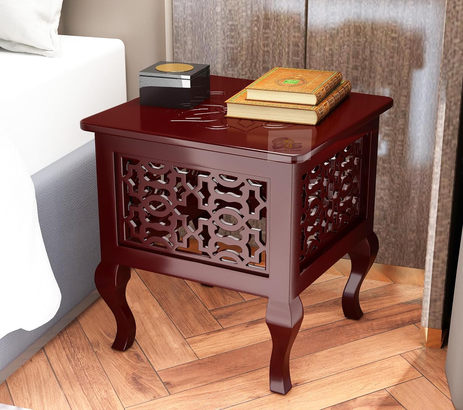 Wooden Stool Table Solid Wood Best Used as Bedside Corner Footrest Foot Step Stool Tea Coffee Plants for Living Room Outdoor Furniture Pre-Assembled-image-18