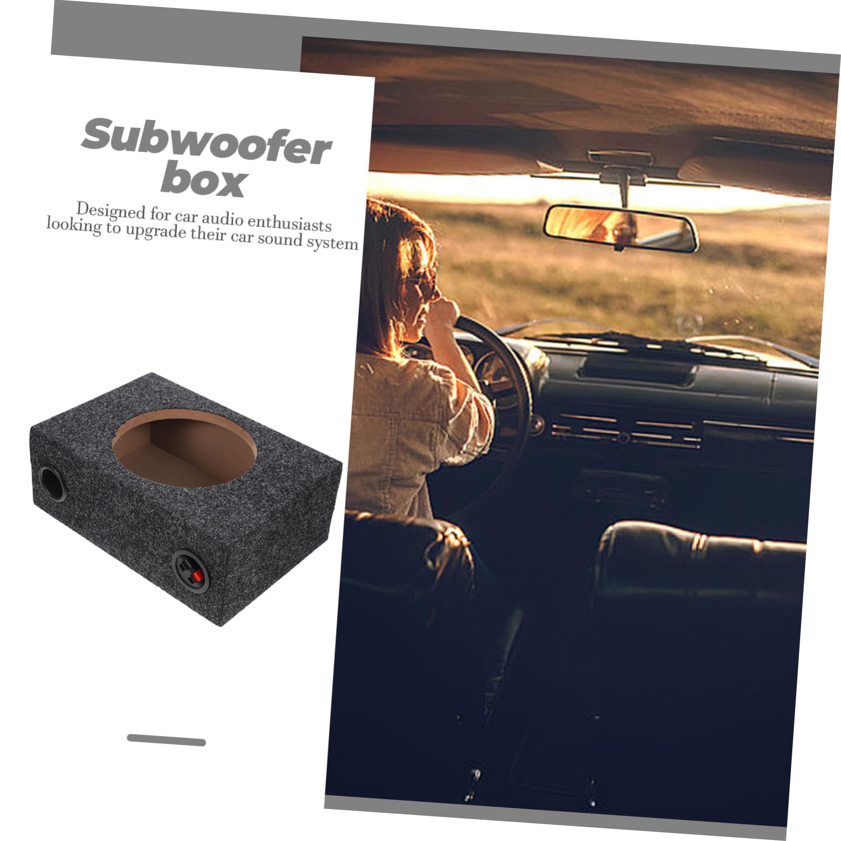 Gabinete Acústico para Subwoofer De Coche 8 Pulgadas, Caja De Altavoz Vacía De Madera, Diseño Resistente y Práctico, Instalación DIY, Mejora Audio para Vehículo y Camión