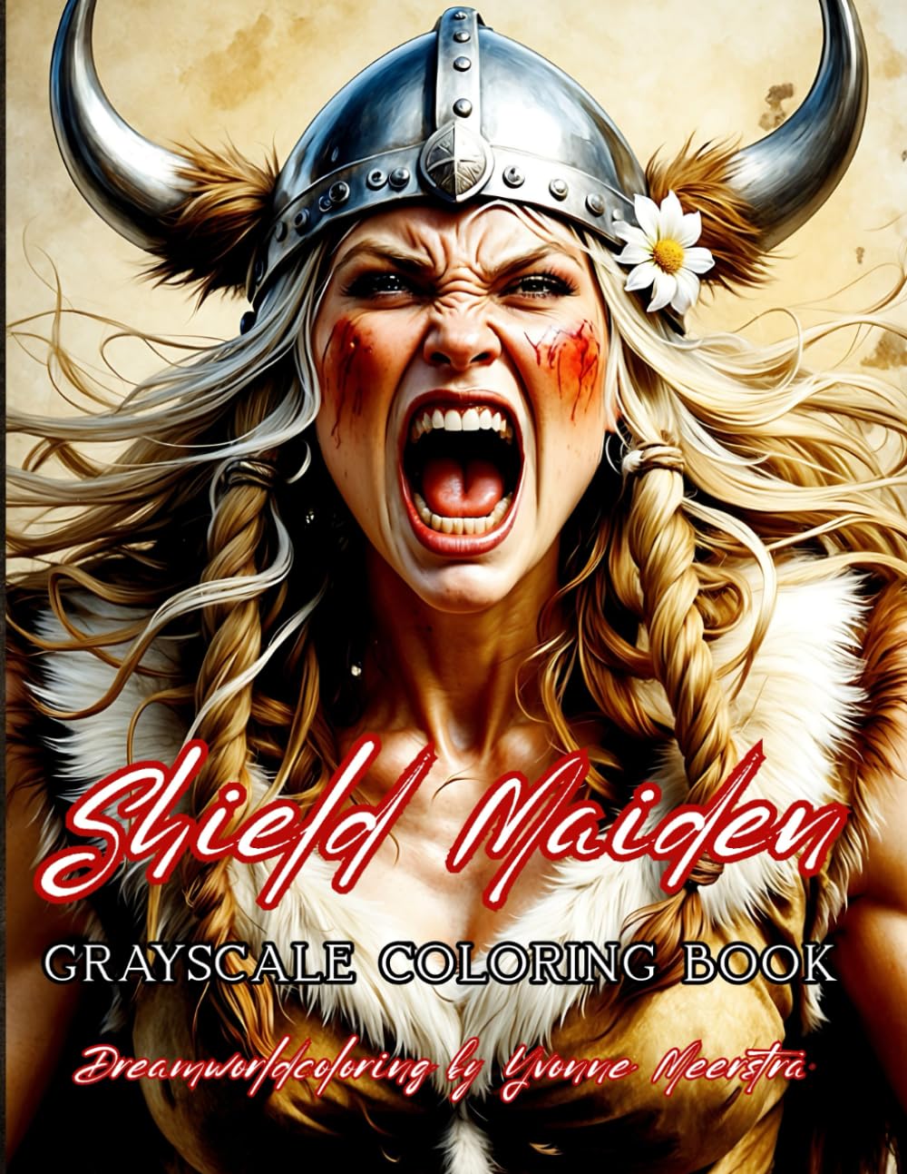 shield maiden: grayscale coloring book