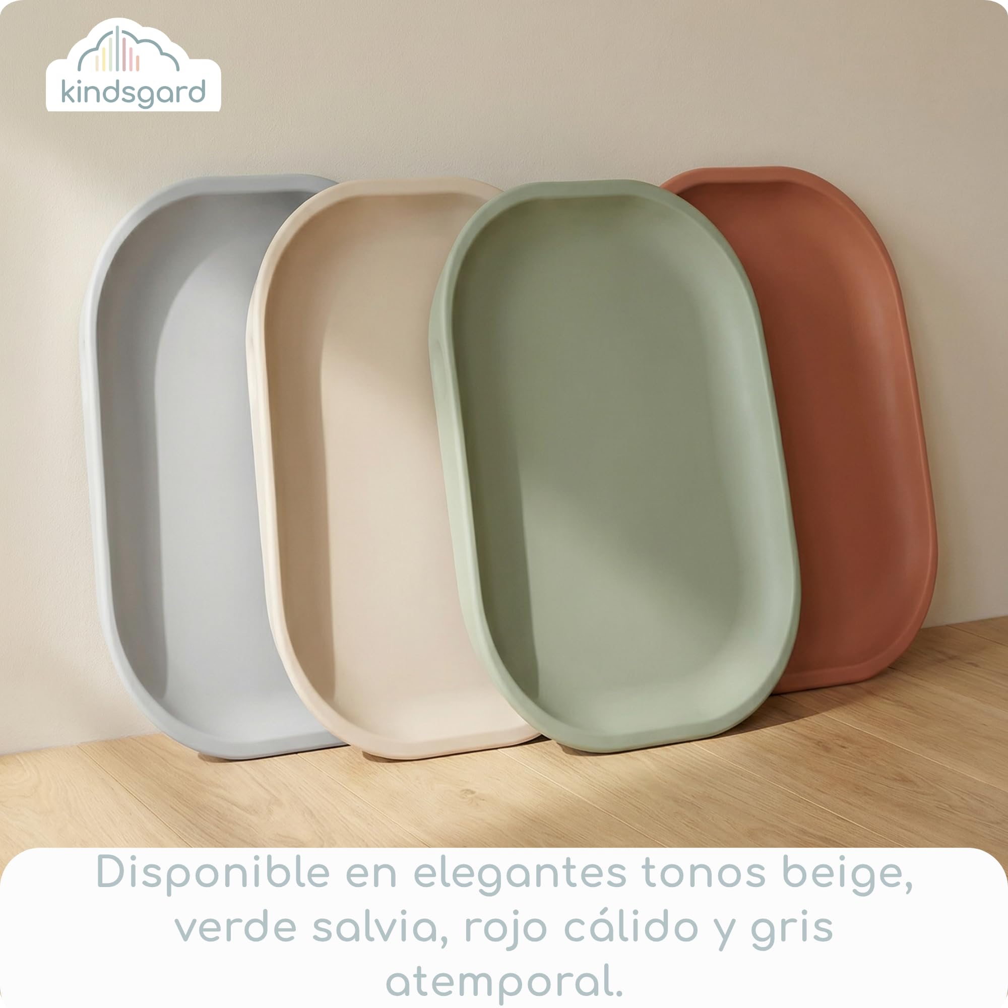 kindsgard Cambiador de pañales, suave de poliuretano, con borde elevado, lavable, higiénico, sin sustancias nocivas, 68,5 x 48 cm, para cambiador, cómoda, lavadora o suelo (salvia)