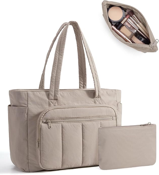 Bolso tote BAGSMART para mujer, 2 conjuntos con cierre, bolsos acolchados para trabajo, viaje, universidad miniatura 9