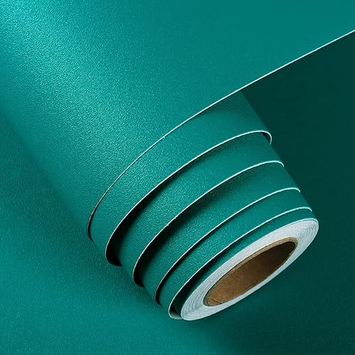 FunStick Papel tapiz de 24 x 200 pulgadas, color verde azulado mate, papel de contacto autoadhesivo de color verde azulado, papel de pared de vinilo disponible en Yaxa Peru