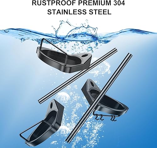 Miniatura 4 de HAMITOR Poste de tensión de esquina para ducha organizador de ducha ajustable de acero inoxidable con 4 niveles para baño, bañera, champú, estante