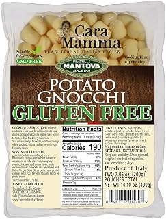 Mantova Gluten-Free Potato Gnocchi, 14.10oz Pack of 2 - Authentic Italian, Non-GMO, Vegan, Easy-to-Cook Dumplings