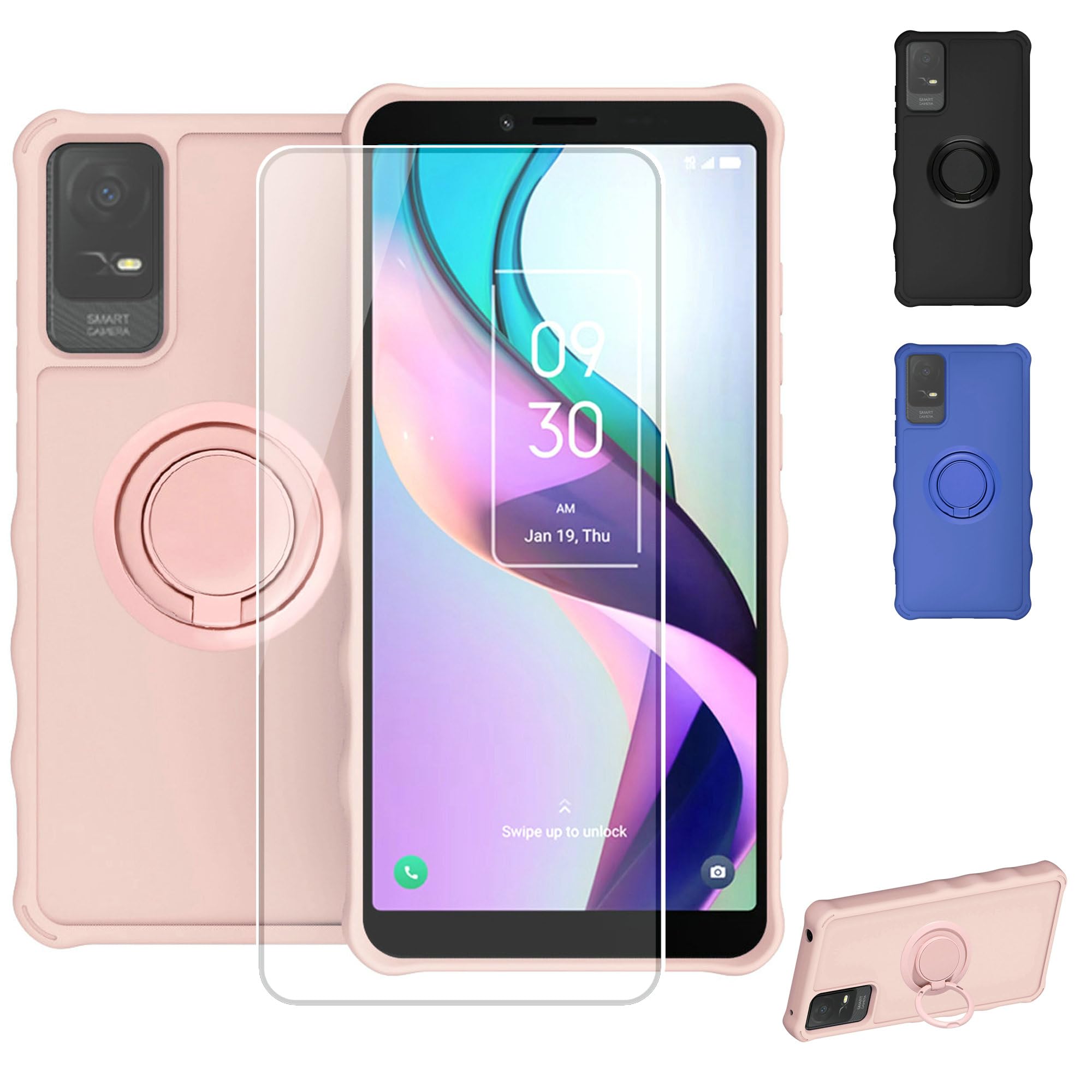 Amazon.com: jioeuinly TCL ION V Case Compatible with TCL ION X Phone Case  T607DL Case Cover [with Tempered Glass Screen Protector][ 2MM Thickening  Super Protection][Ring Support] Pink : Cell Phones & Accessories