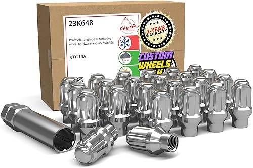 Vista 16 de Wheel Accessories Parts 24 piezas de 0.551 in 1.50 rosca ET Bulge Bellota (rosca extra para espaciador) 1.70 tuercas de rueda largas de 1.70 Negro