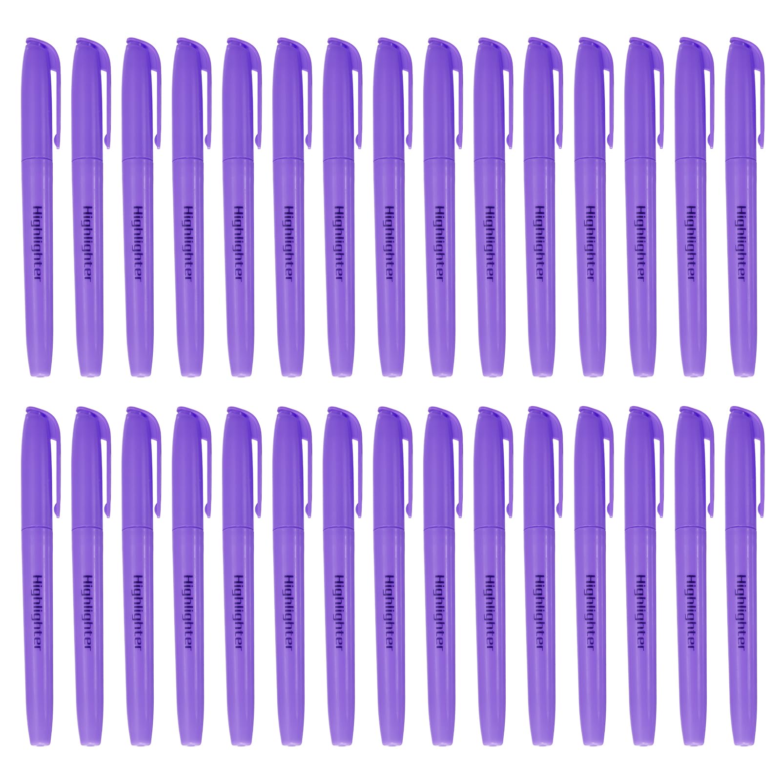 PATIKIL Purple Highlighter, 30 Pack No Bleeds Highlighters Pens Neon Clear View Bright Quick Dry Pocket Marker Pen Sticks Chisel Tip Cute for Books Office Adults