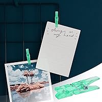 Vista 41 de BronaGrand 100pcs Mini Clear Plastic Utility Paper Clip, Clothespins Clip, Clothes Line Clips,Photo Clips