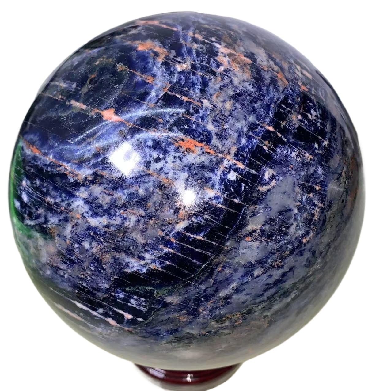 AARTERZZA 1pc 800-850g Blue Sodalite Crystal Sphere Divination Room Office