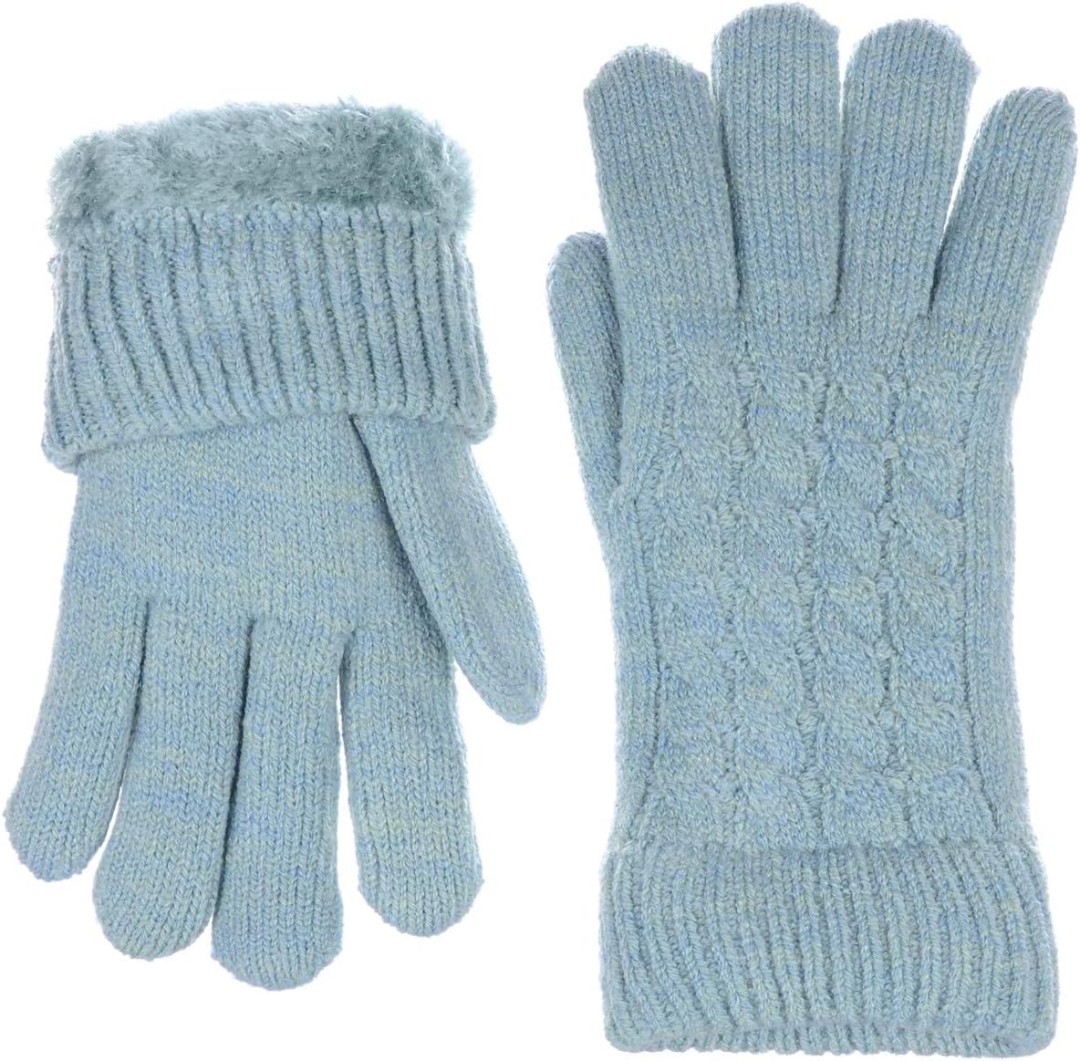 Be Your Own Style BYOS Women’s Winter Classic Cable Warm Plush Fleece Lined Knit Gloves - Image 3