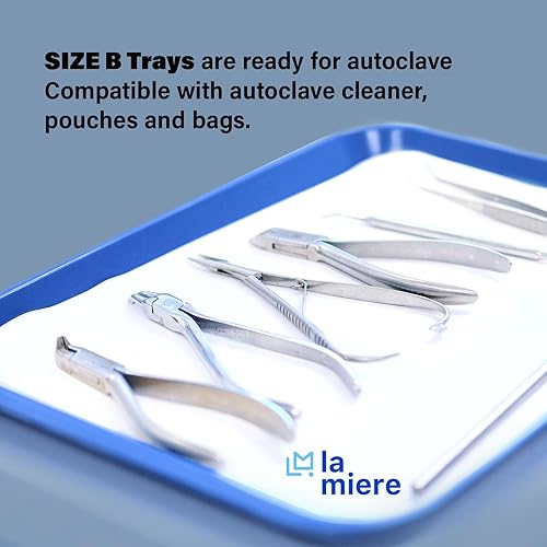 Miniatura 17 de Bandeja de procedimiento dental autoclavable en autoclave con cerradura para bandejas planas tamaño B (fresco), bandejas planas B-Lok para Rosa