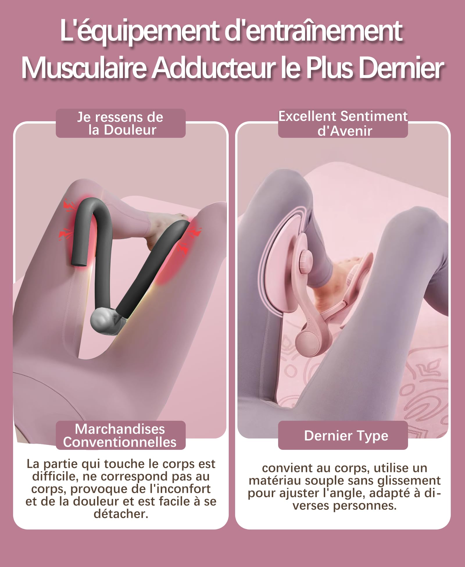 Attrezzo Interno Coscia 35lb Attrezzi Esercizi Pavimento Pelvico Muscoli Palestra in Casa Fitness Attrezzi Casa Pilates Allenamento a Casa per Addominali Glutei Arm Blaster (Rose)