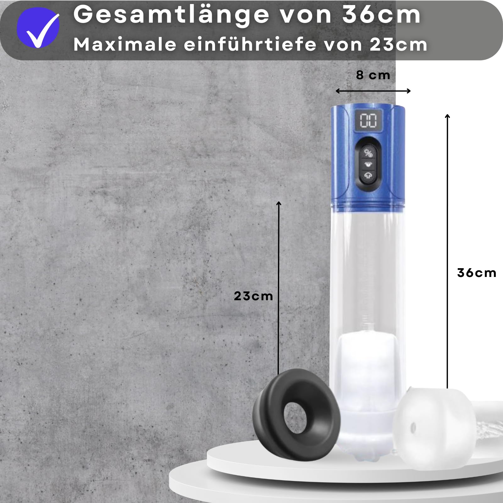 Penispumpe Automatisch + Masturbator - Vakuumpumpe - Stimulation und Erektion für den Mann - Penisvergrößerung (Blau)