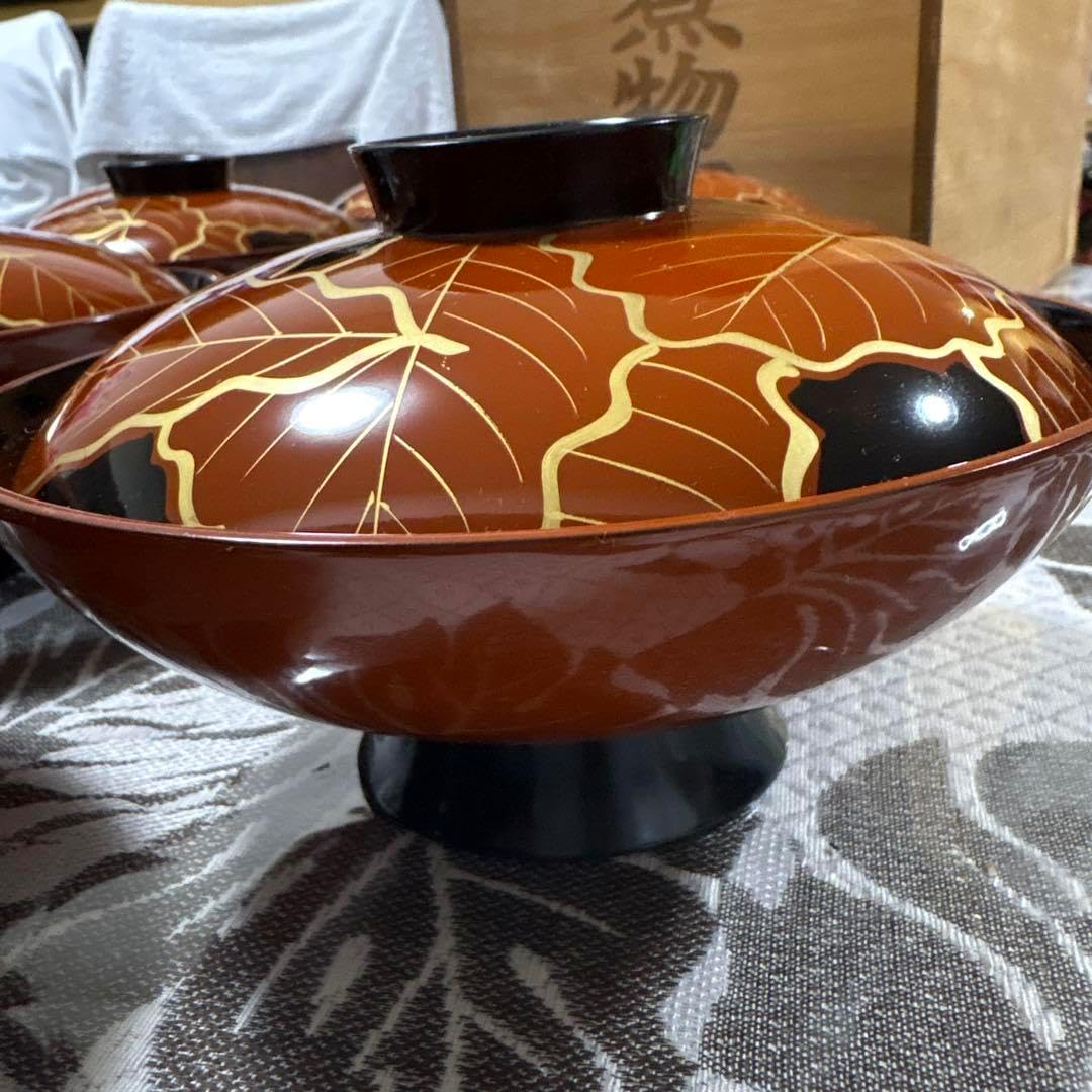高級漆器　京都　アソベ　紅葉蒔絵　菓子鉢　深鉢　少々難あり　未使用 高級漆器 京都 アソベ 紅葉蒔絵 菓子鉢 深鉢 アンティーク 少々