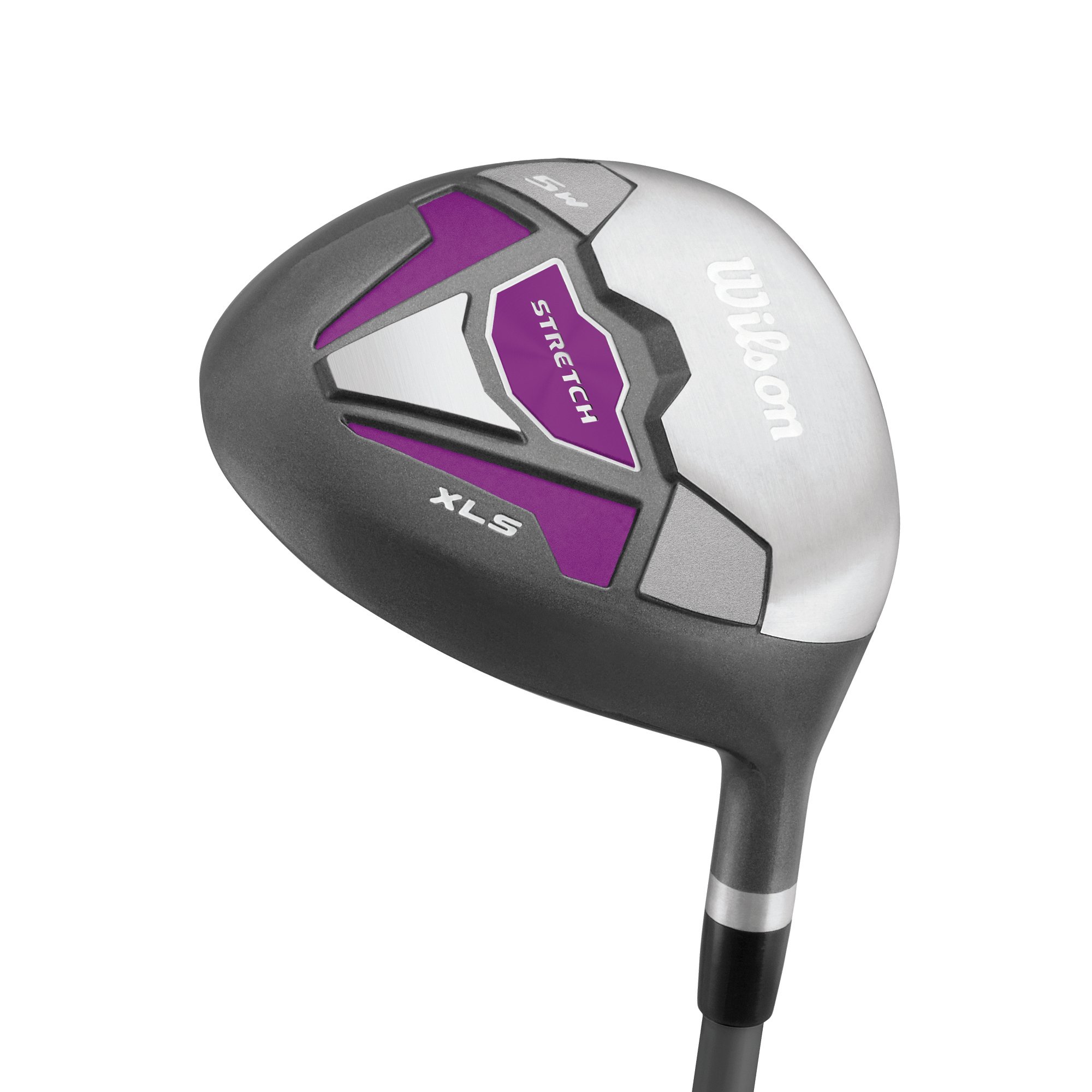 Wilson Set Completo per Principianti, 9 Mazze da Golf più Lunghe (1 Pollice in più) e Sacca con Carrello, Donne (Mano Destra) Stretch XL, Bianco/Grigio/Viola, WGG157555