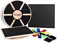 Vista 9 de Yes4All Versatile Wooden Wobble Balance Board, Balance Trainer for Mobility Training, Standing Desk, Core Training, Exercise Balance Stability