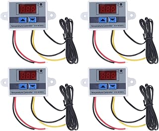 flexman 4Pcs XH W3001 LED Digital Temperature Controller, 12V 120W Thermostat Controller with â€‘50~110â„ƒ Measuring Range for Home Brewing Fermentation Breeding Incubation Greenhouse
