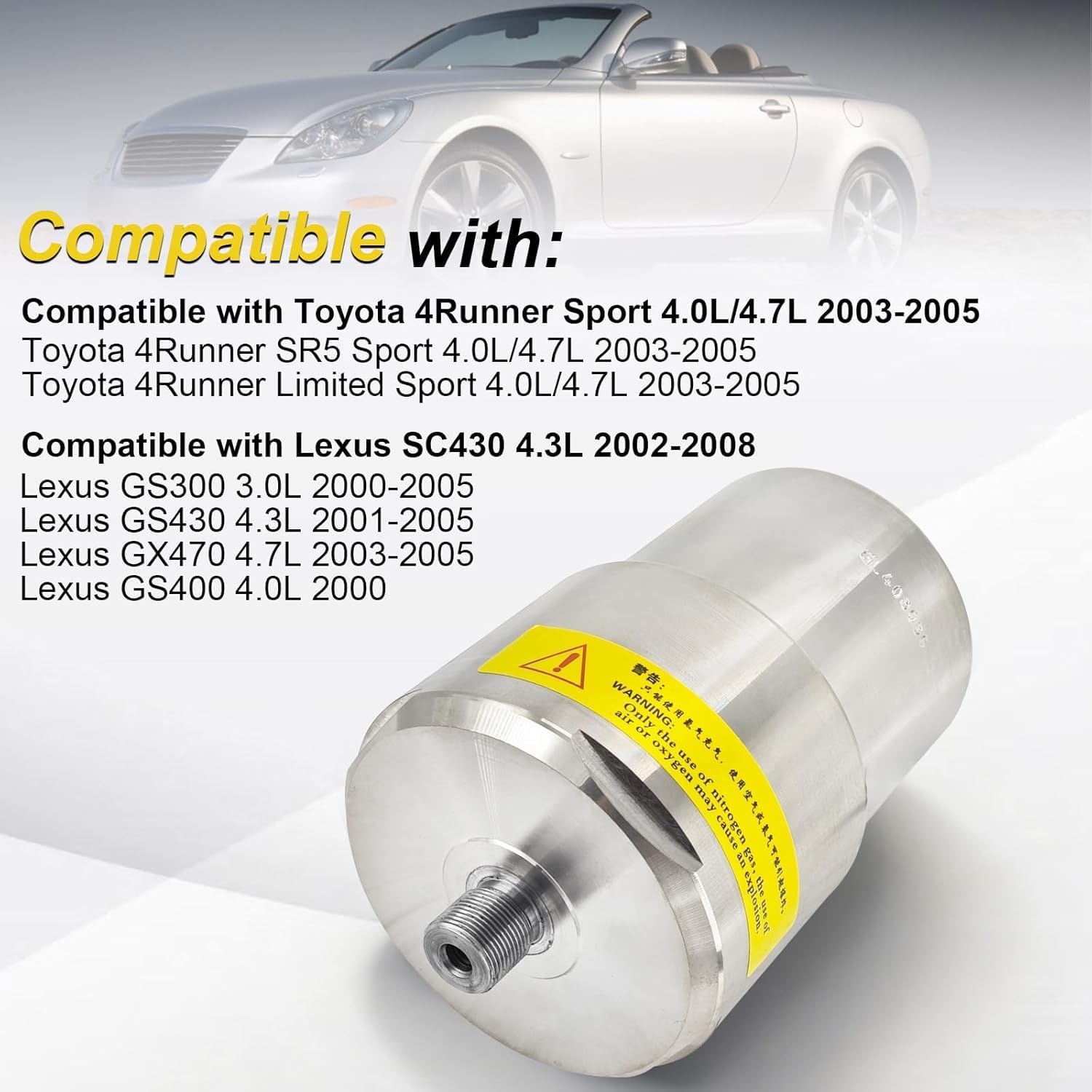 47950-30010 Brake Booster Accumulator Assy Compatible with Toyota 4Runner 2003-2005, Lexus SC430 GS300 GS400 GS430 GX470 2000-2008, 4795030010