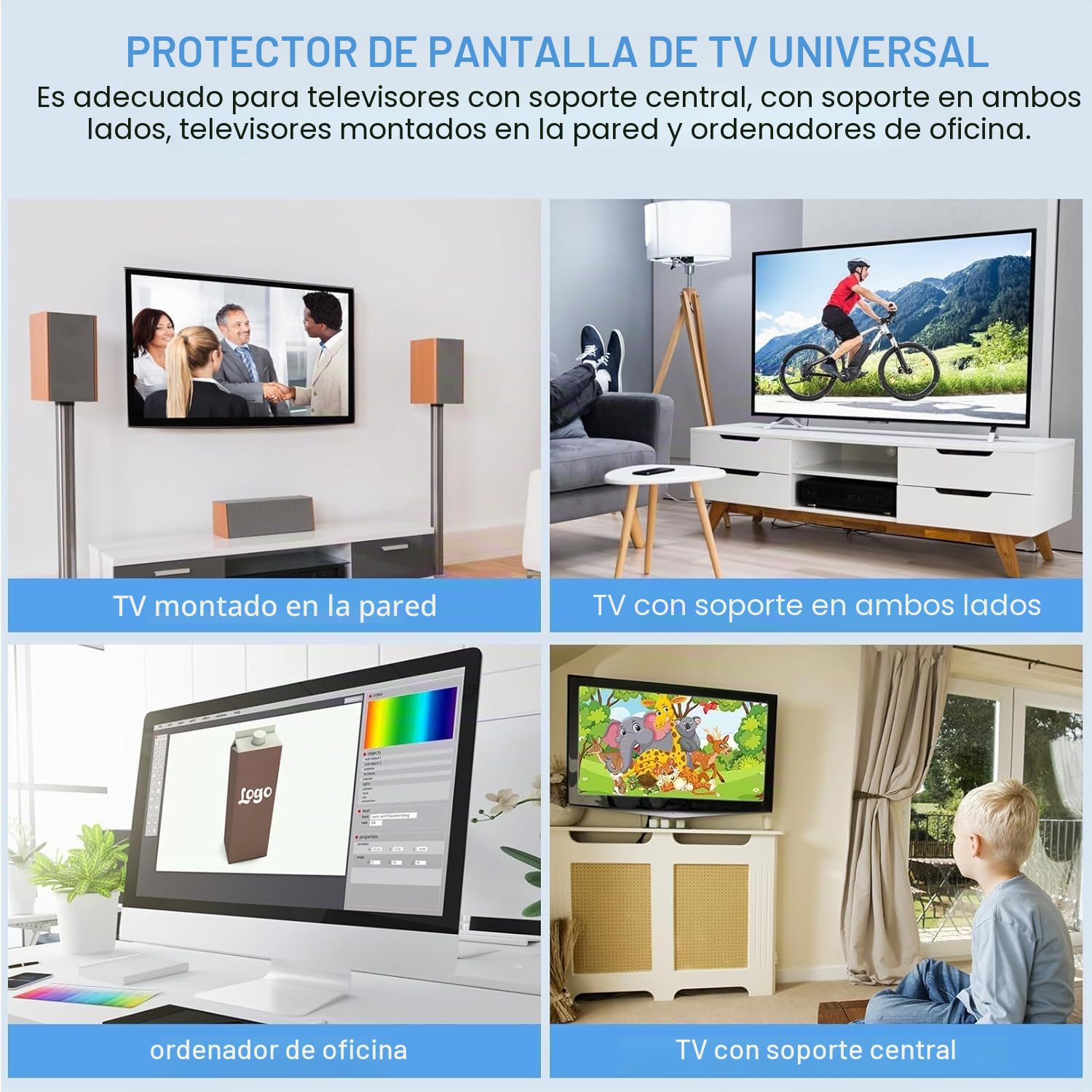 Qoosea Protector de Pantalla para TV de 32 Pulgadas - HD Claro, Panel Acrílico Protector para Pantallas de TV con Soporte de Un Punto o Dos Puntos, TV de Pared y Monitores de Ordenador