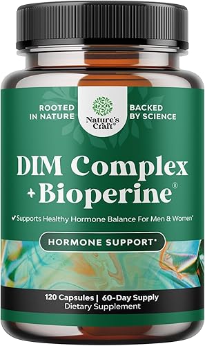 Suplemento DIM extra fuerte para hombres y mujeres, complejo DIM + bioperina para el equilibrio hormonal, diindolilmetano con D-glucarato de calcio