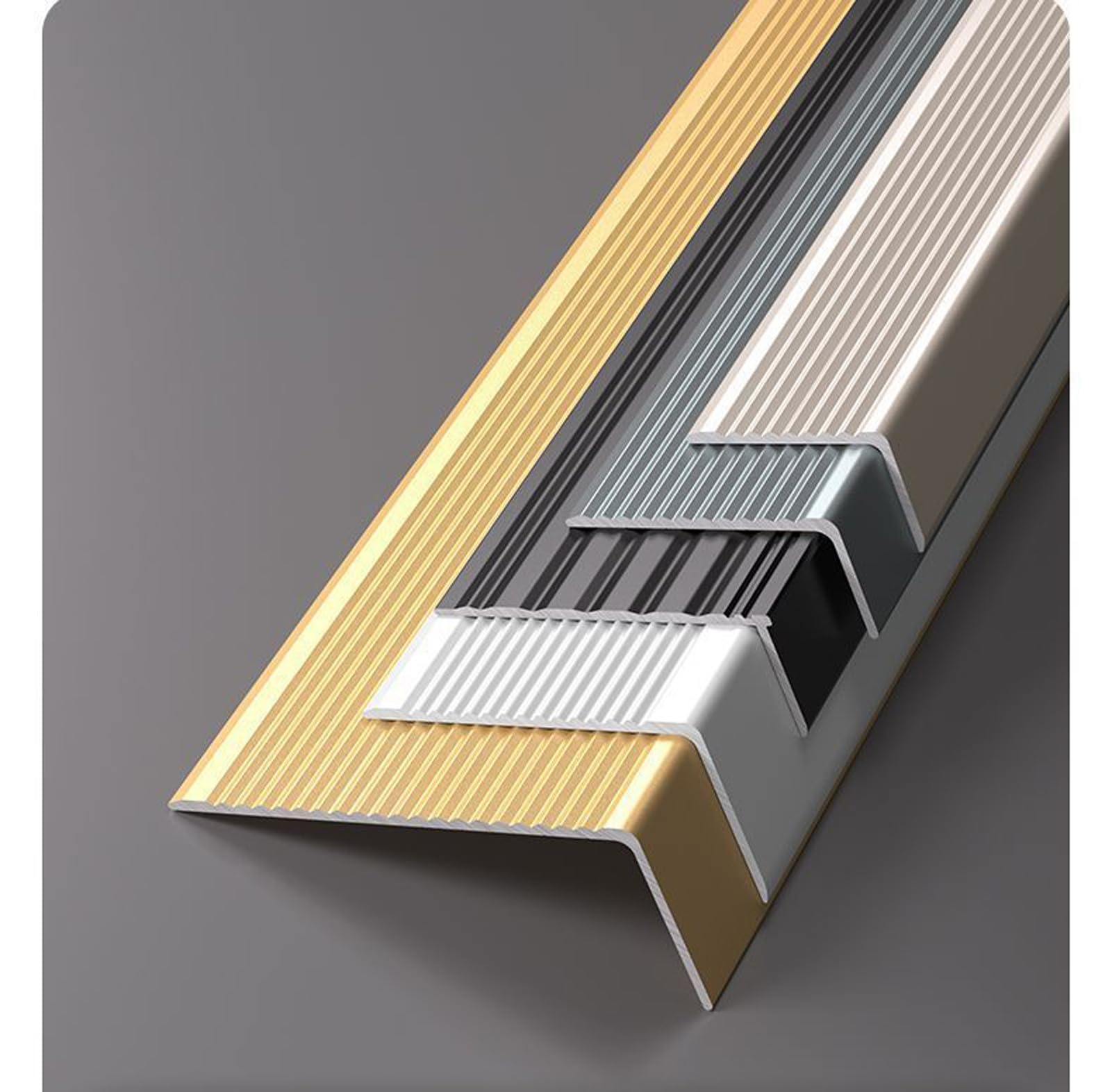 L-S Aluminiowa antypoślizgowa listwa krawędziowa, ochraniacz narożny do schodów wewnętrznych i zewnętrznych, 1 m (20 x 50 mm, trwała konstrukcja, zwiększenie bezpieczeństwa, łatwa instalacja)