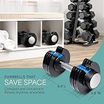 Lifepro Set de dumbbells réglables avec rack - Bourdon avec poids réglable 2,5-25 lb (paire), 5-55 lb(simple) & 3-in-1 - Poids compacts pour la gymnastique à domicile, hommes & Femmes avec une poignée sécurisée