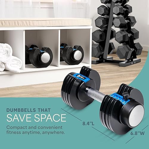 Miniatura 4 de LifePro Adjustable Dumbbell Set 5-in-1 Adjustable Free Weights Plates and Rack - Hand Weights for Women and Men - Dumbbell with 25 - 50 Pounds -