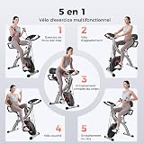 YOSUDA Vélo d'Appartement avec App et Écran LCD, 5 en 1 Velo D Appartement Pliable avec Silencieux Résistance Magnétique 16 Niveaux, Mesure du Pouls, Bande de Résistance,Capacité 172 kg - 2