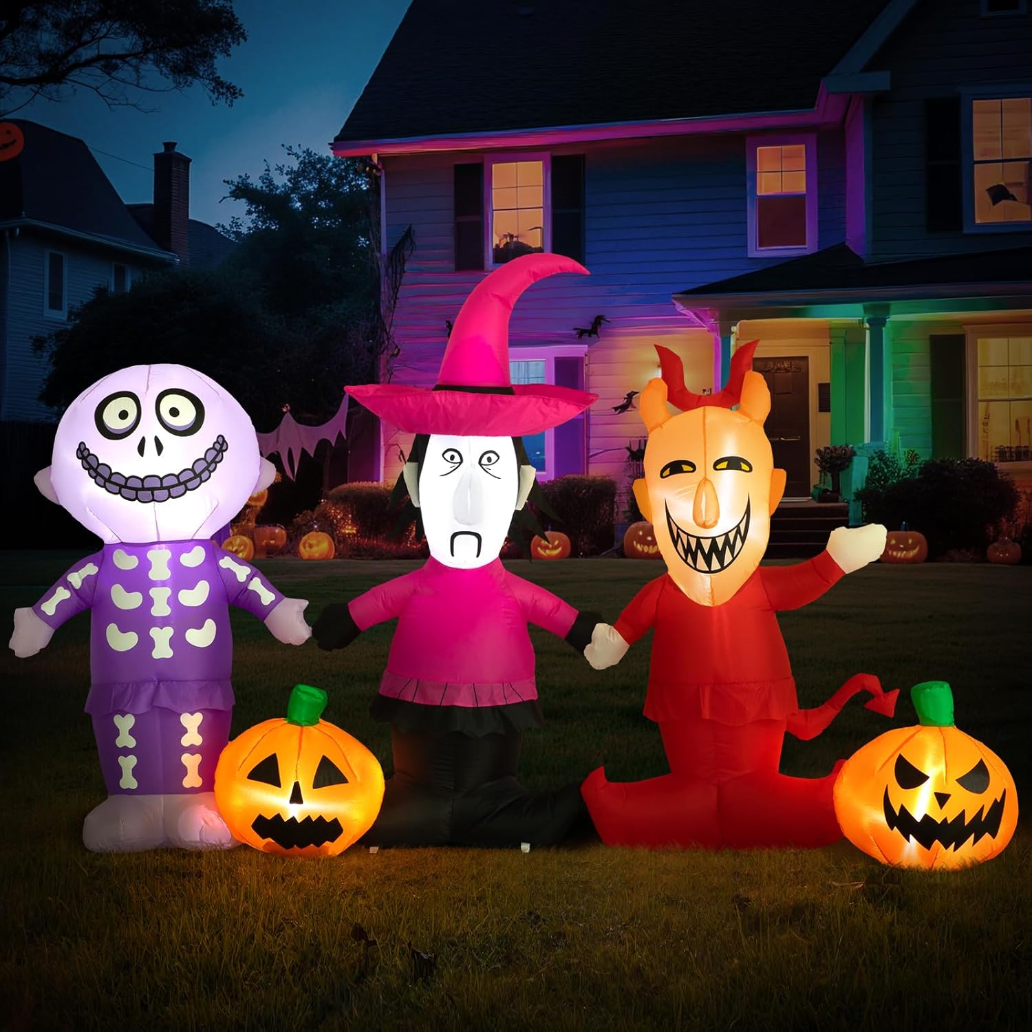 5 Ft Halloween Inflatable with LED Lights, Outdoor Spooky Lawn Decoration, Halloween Yard Decor