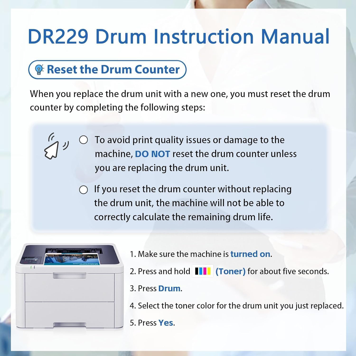 dr229cl drum unit 1-pack (not toner) replacement for brother dr229 dr-229cl dr 229cl drum unit for brother mfc-l3720cdw mfc-l3780cdw hl-l3220cdw hl-l3300cdw printer ( dr229cl black )