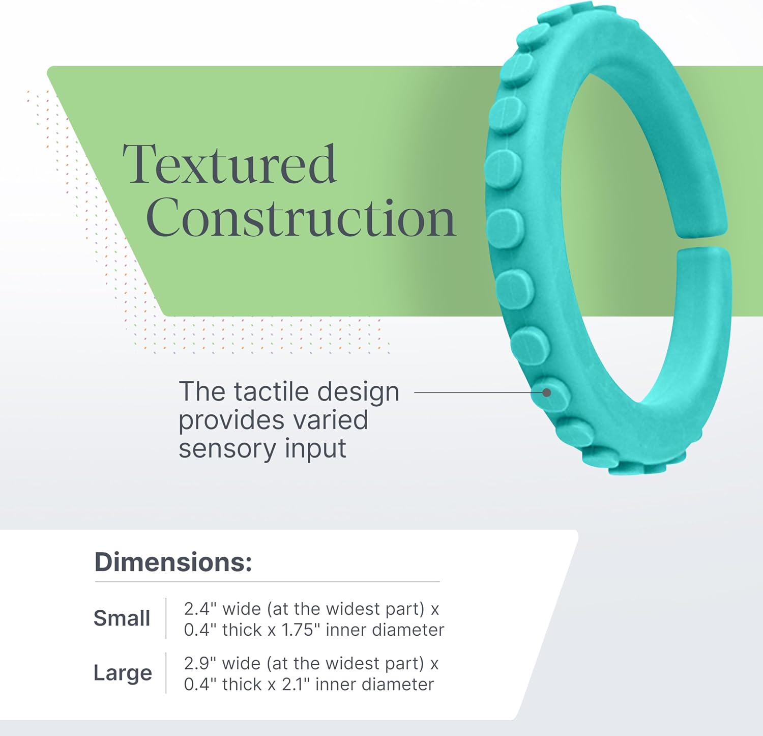 ARK Brick Chew Bracelet, Sensory Toys for Kids and Adults, Oral Fidget for Autism, ADHD, SPD, Anxiety, Medical-Grade, Textured Sensory Chew, XT, Firm, Teal, Small