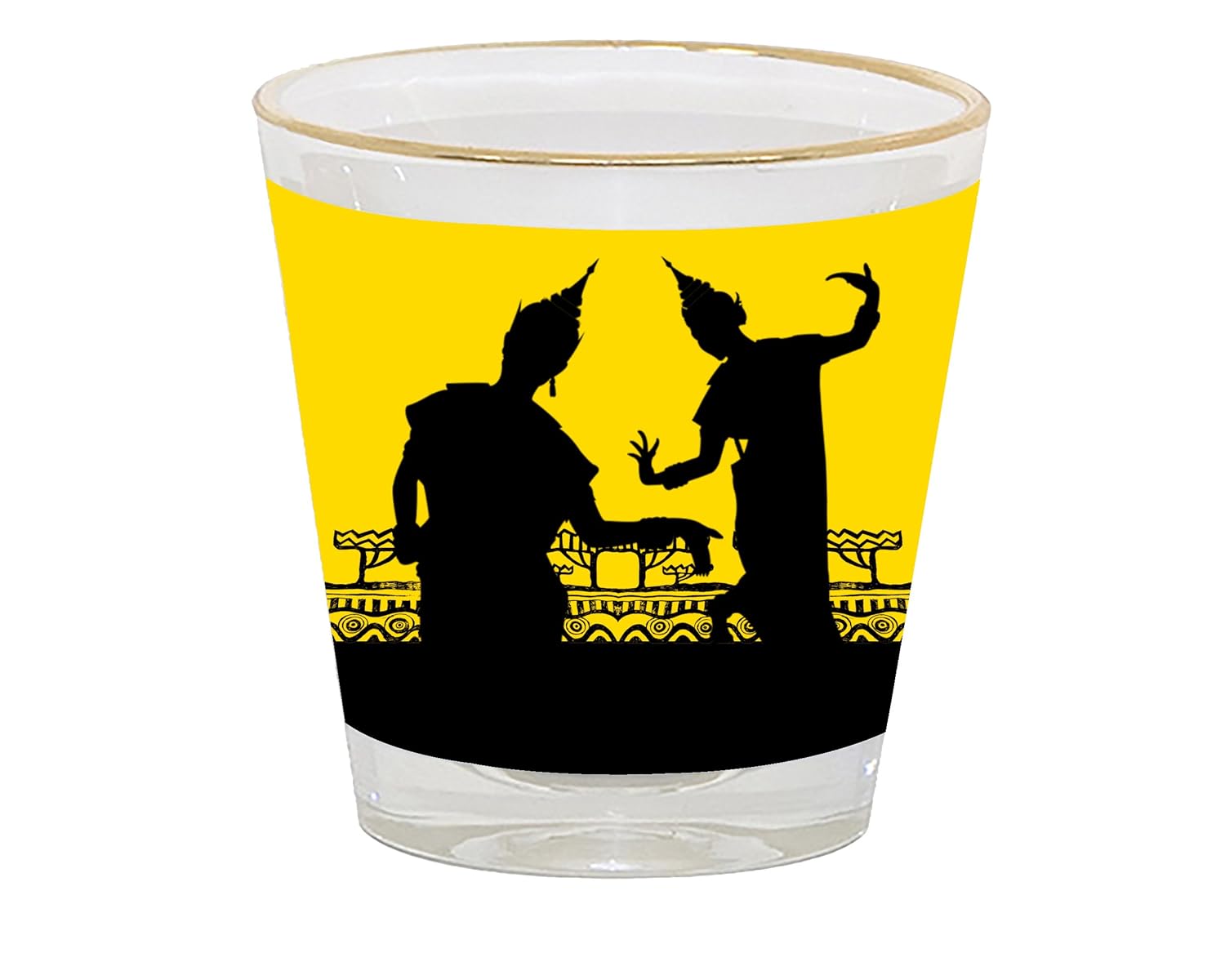 Buy YellowBlack Abstract Design Gold Plated 1 Shot Glass 40 ML Online at Low Prices in India