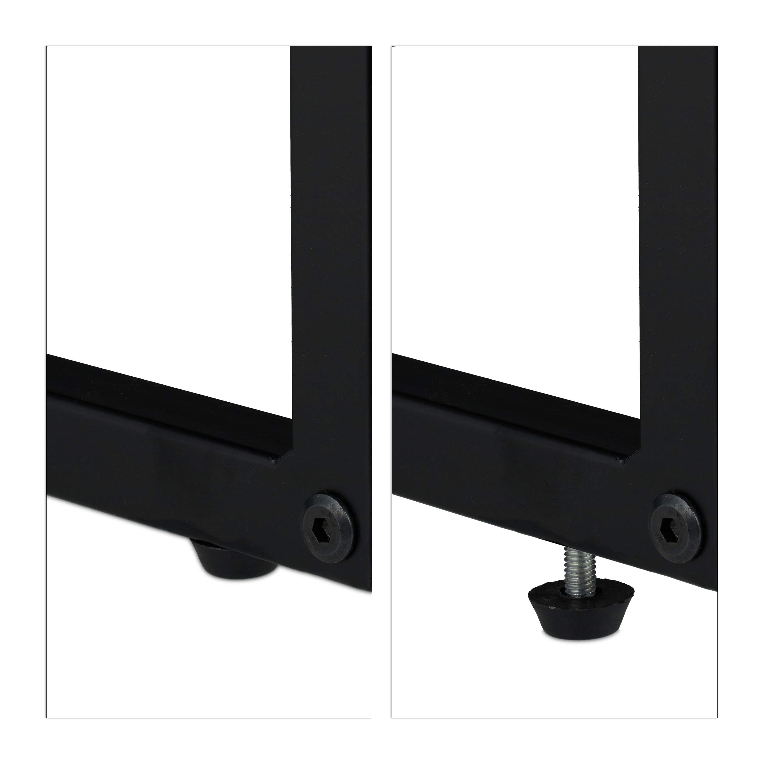 Relaxdays Table Console, Meuble d’appoint 2 tiroirs, HxLxP 80,5x110x40 cm, étroit, Couloir & Salon, Gain de Place, Noir