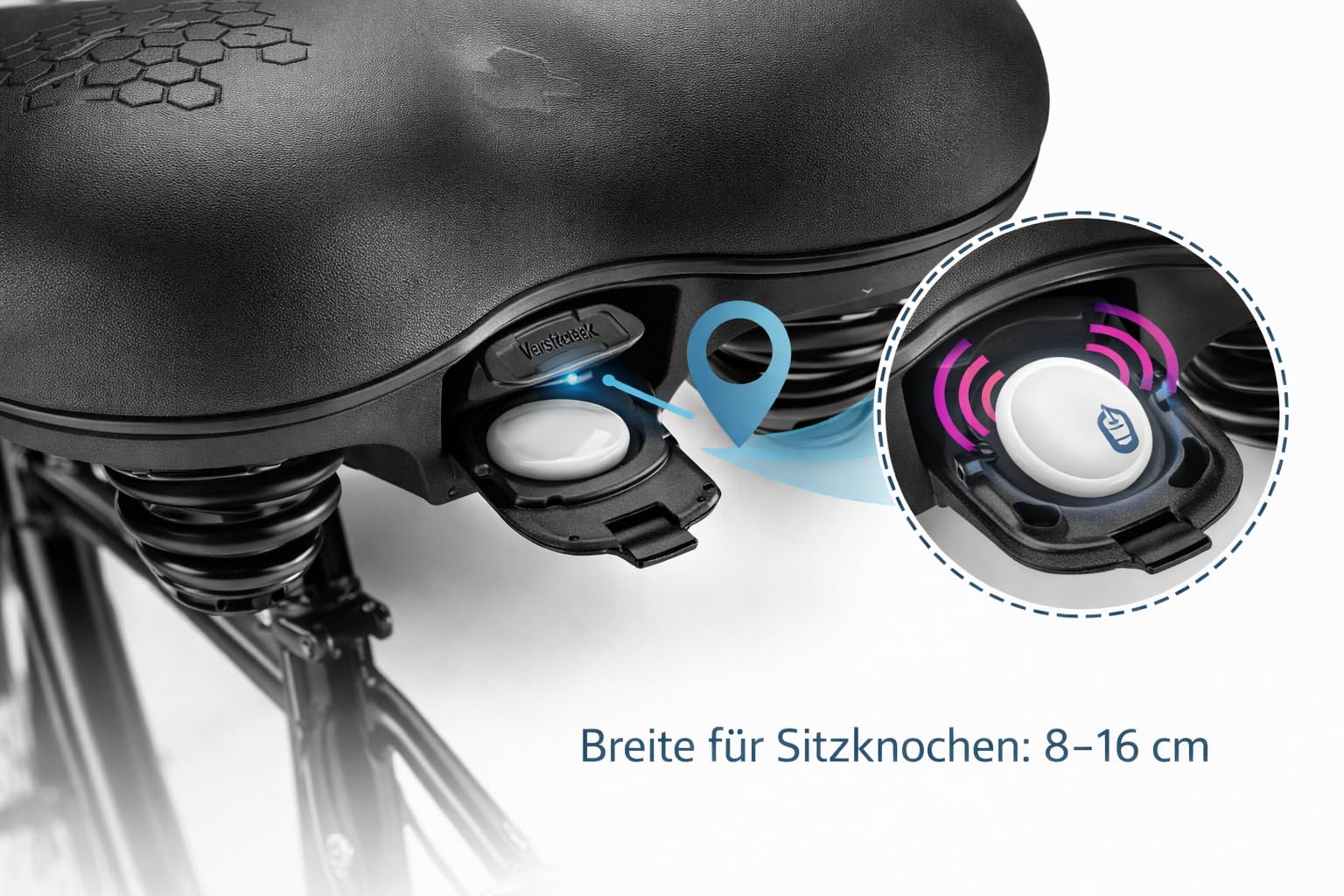Trekking Gel-Polster-Sattel für Fahrrad,Fahrradsattel Komfort mit Federung – Ergonomischer Gel-Sattel mit Stoßdämpfer & Belüftung – Extra Breiter Fahrradsitz für Damen & Herren