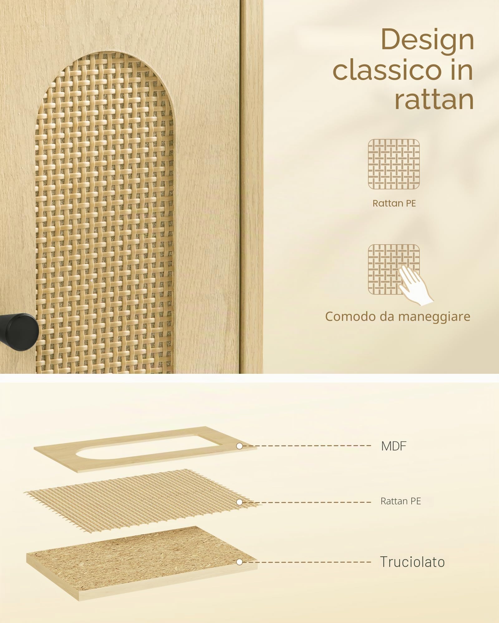 Hzuaneri Mobile da Bagno, mobile bagno, con 2 Ripiani Aperti Regolabili e 2 ante, per Bagnos, Soggiorno, Ingresso, Cucina, 20 x 37 x 84 cm, Rovere Chiaro BC48202B