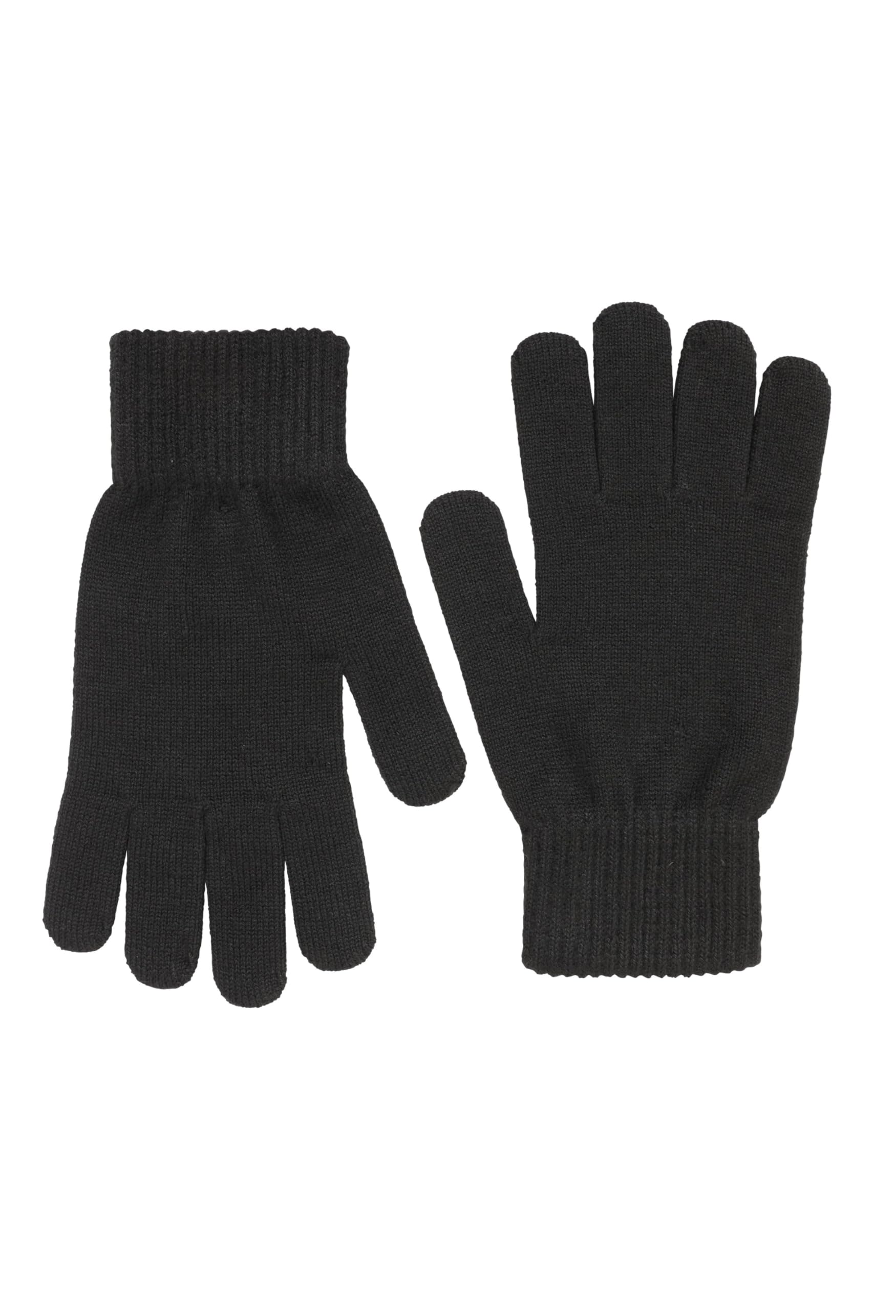 Mountain Warehouse Womens Everyday Knitted Gloves - One size, Warm & Cosy, Mitts - Best for Best for Autumn Winter, Walking, Outdoors, Daily Use Black One Size