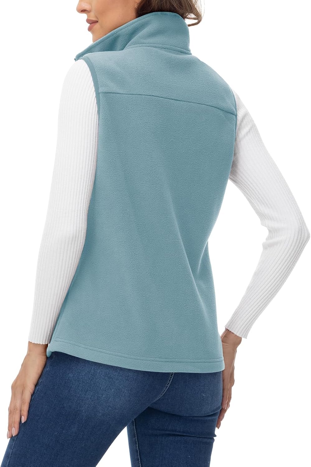 Rdruko Women's Fleece Vest Lightweight Warm Outerwear Sleeveless Jacket with 5 Pockets for Fall & Winter - Image 2
