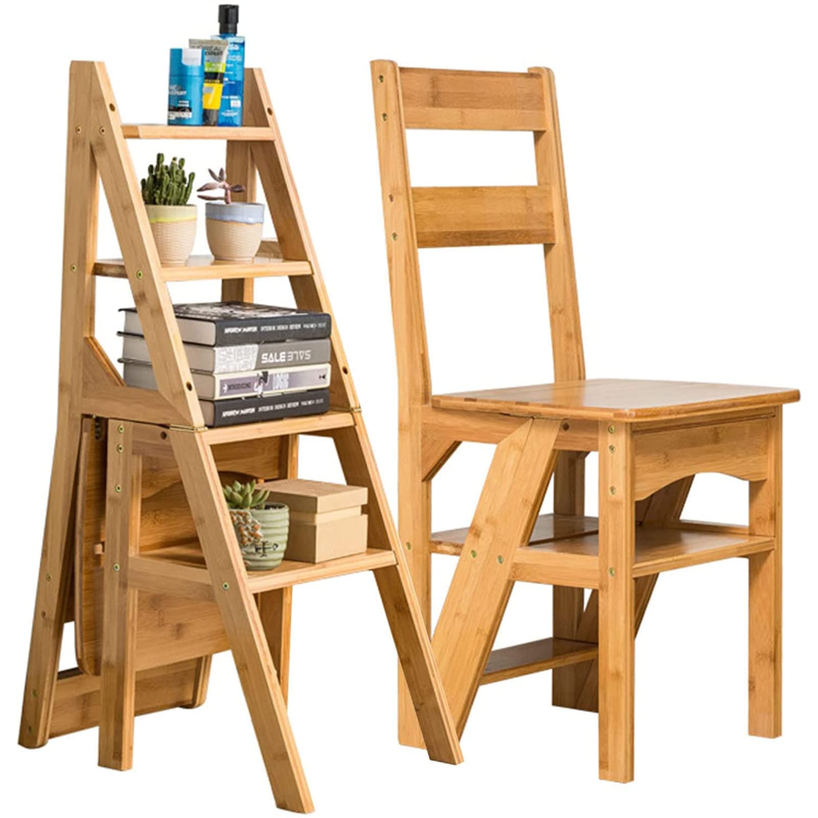 Escalera Plegable de 4 Niveles para Falta de Espacio en Cocina y Hogar