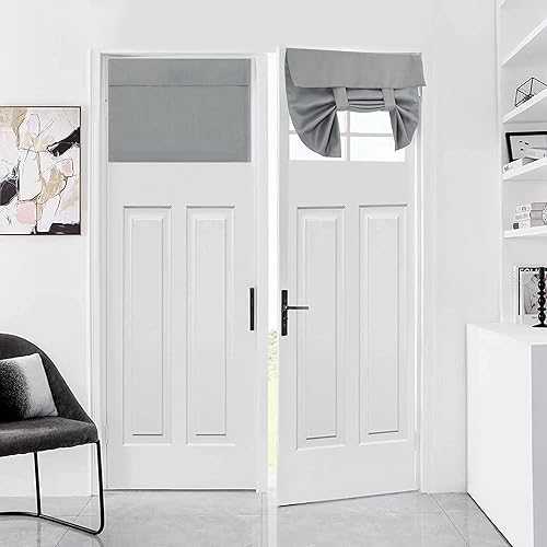 L.VICTEX Cortina 100% opaca para puerta francesa, persianas de privacidad para puerta francesa, cortina de bloqueo de luz para puerta corrediza de