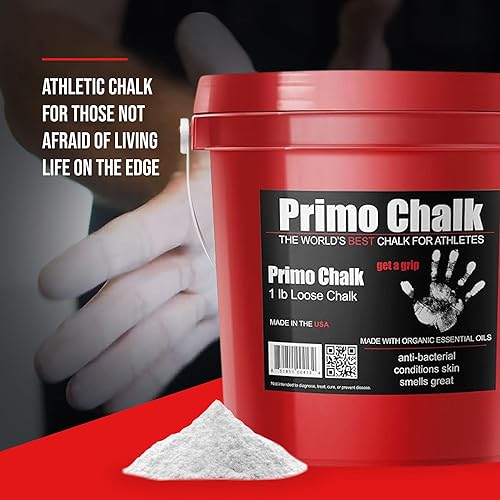 Miniatura 2 de Primo Chalk Resealable Bucket Loose Chalk for Weightlifting, Rock Climbing, & Gymnastics, Made in The USA, Chalk Ball Refill for Superior Grip