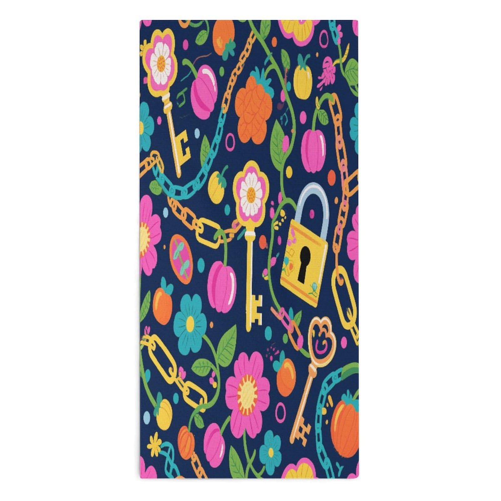 YUXBVKRS Key Pattern Hand Towels for Bathroom 14x29 Inch