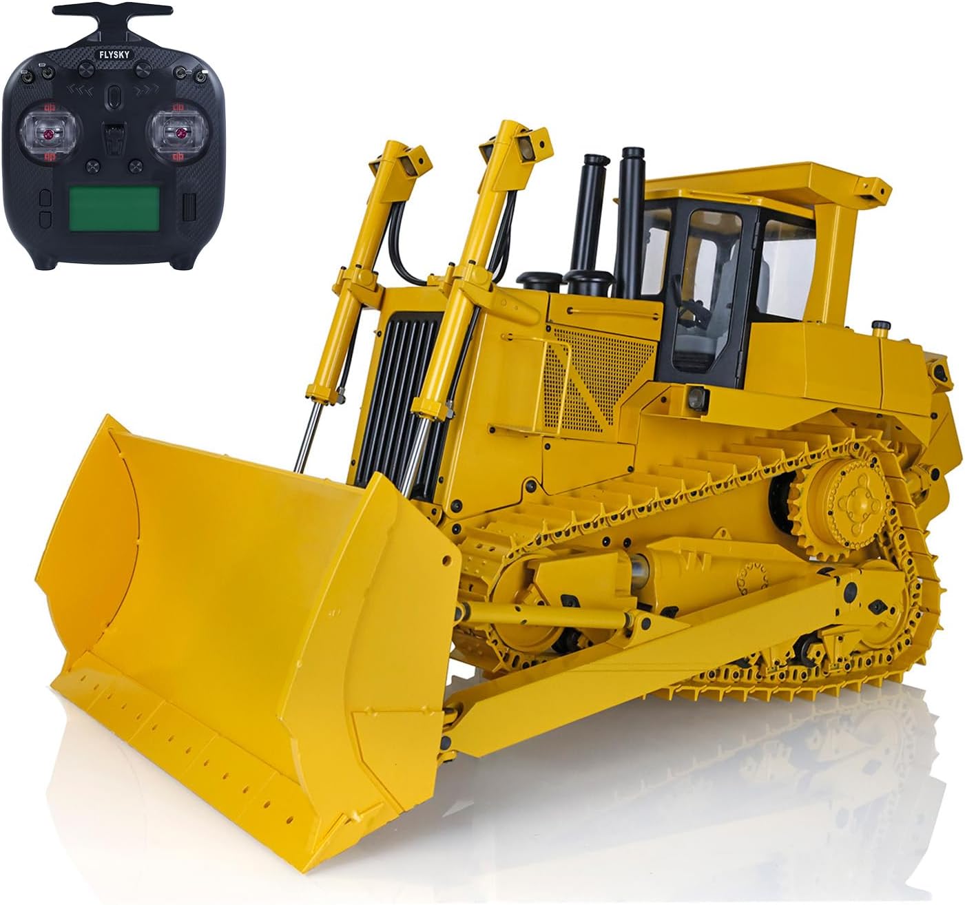 TOUCAN RC HOBBY 1/14 Metal Hydraulic RC Bulldozer Dxr2 ST8 Radio Sound Pump Esc Motor JDM-98 (JDM-98-yellow-Without Battery and Charger)