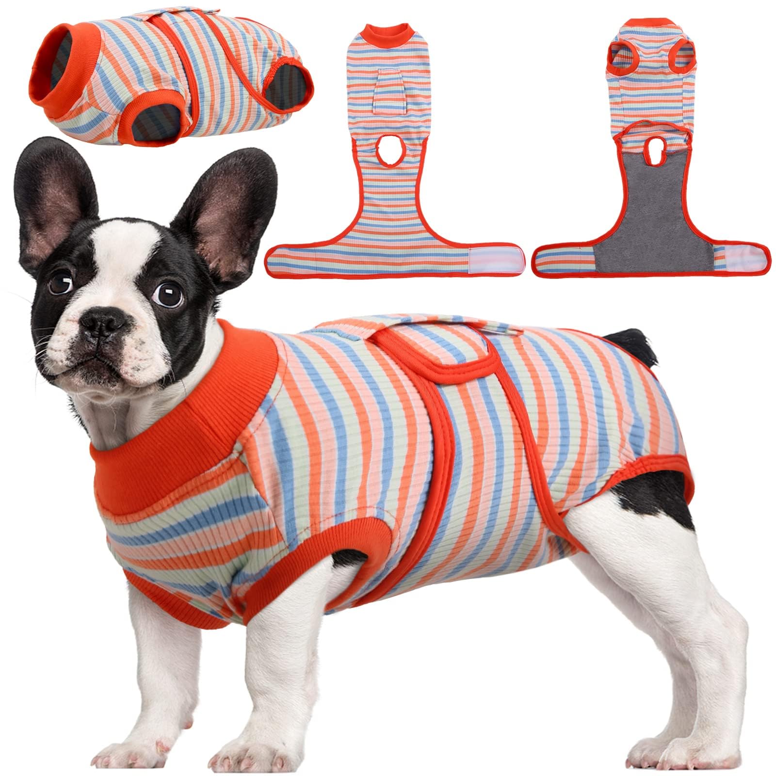 Kuoser Recovery Suit for Dogs Cats After Surgery, Professional Pet Recovery Shirt Dog Abdominal Wounds Bandages, Substitute E-Collar & Cone,Prevent