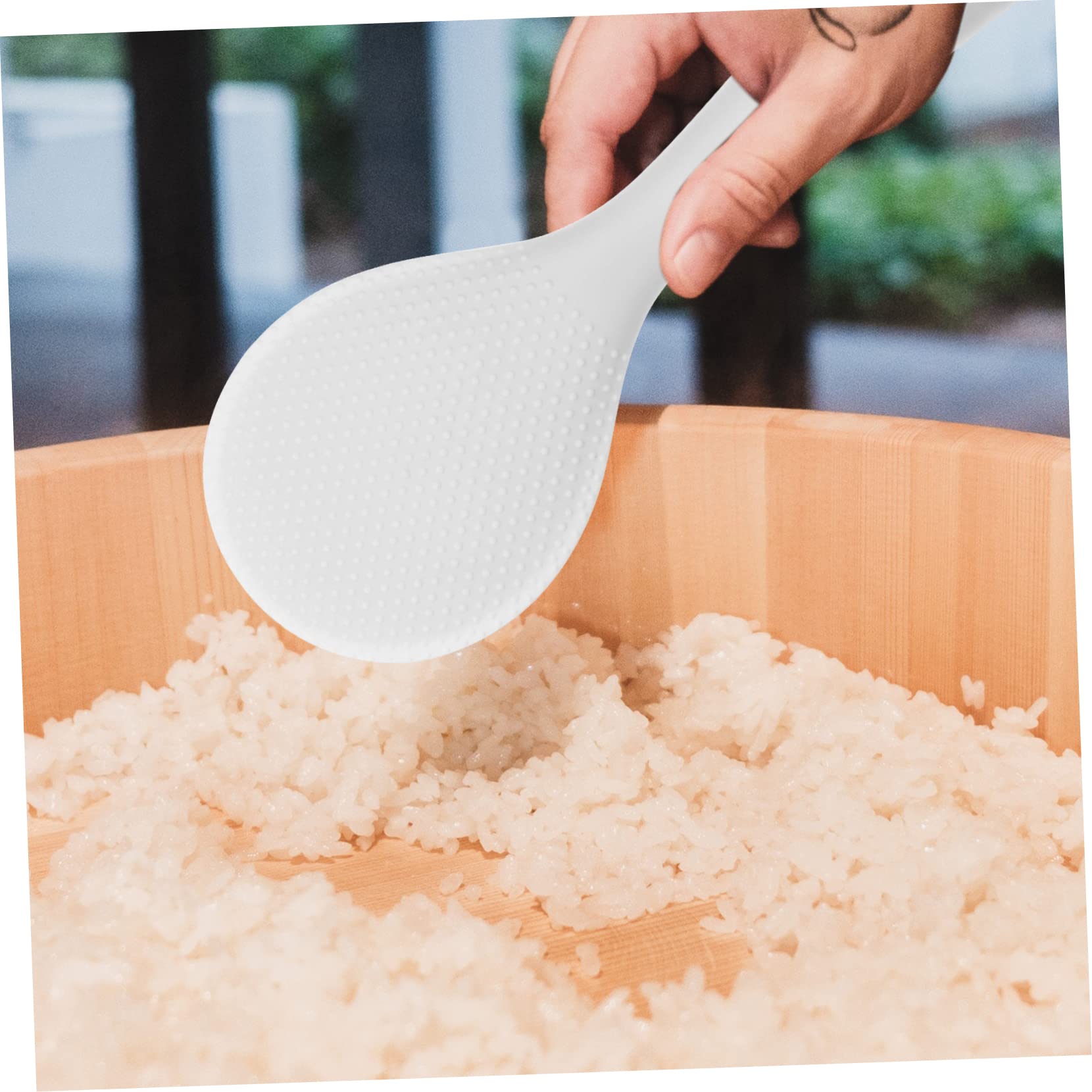 MAGICLULU 4pezzi Cucchiaio Di Riso Silicone Antiaderente Paletta Freestanding Per Cucina Manico Ergonomico Utensile Per Servire Riso e Pasti