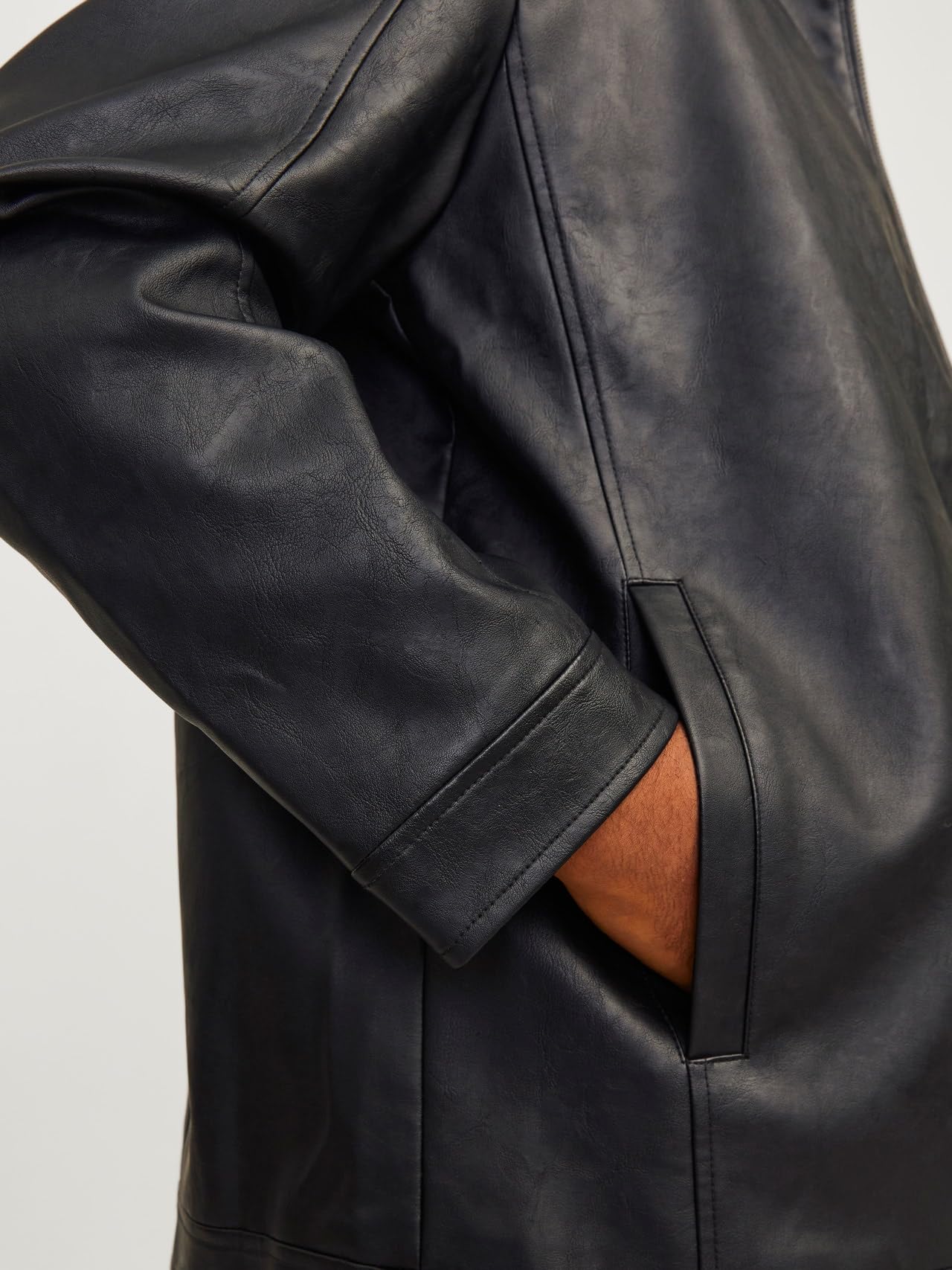 JACK & JONES Jjedylan Clean Pu Jacket Pls Chaqueta de cuero Hombre (Pack de 1)