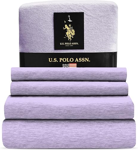 Miniatura 7 de U.S. Polo Assn. Juego de sábanas de algodón de 4 piezas para todas las estaciones, suave y acogedor, 1800 hilos
