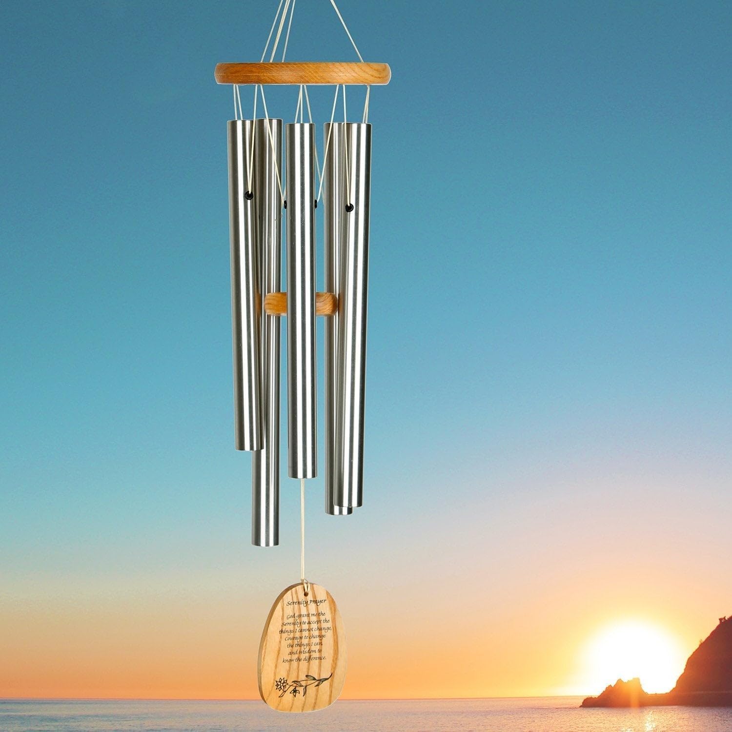 Woodstock Chimes Signature Collection, Woodstock Reflections, 22'' Serenity Prayer Inspirational and Memorial Wind Chimes for Outdoor, Patio, Home or Garden Décor (WRSP)